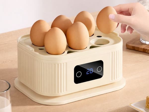 Äggkokare 6 ägg 200 W med timer display hårdhetskontroll