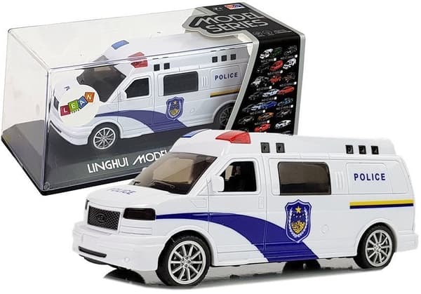 Ambulance-legetøjsbil 16 cm med lys og lyd, trækfunktion, 2xAA