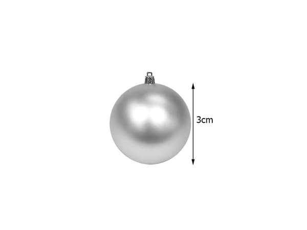 Julgranskulor 3 cm plast 36-pack silver/vit