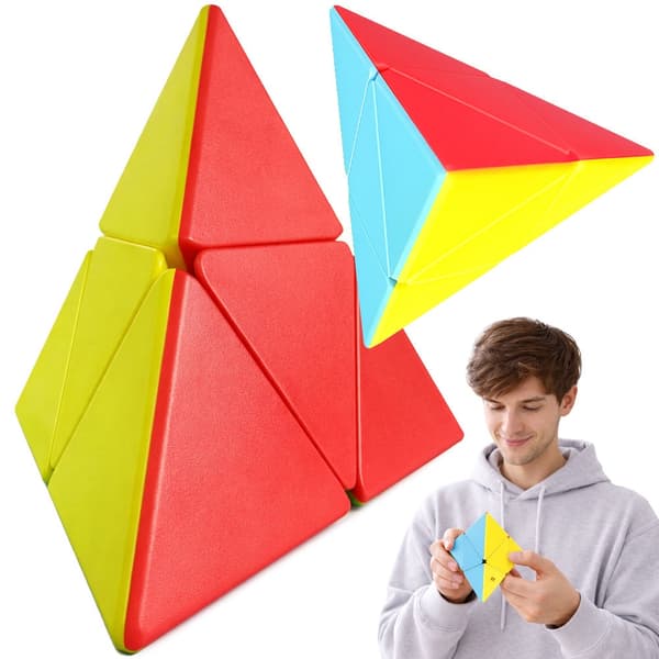 Pyraminx 3D-palapeli muovinen pyramidi 9,5 cm monivärinen