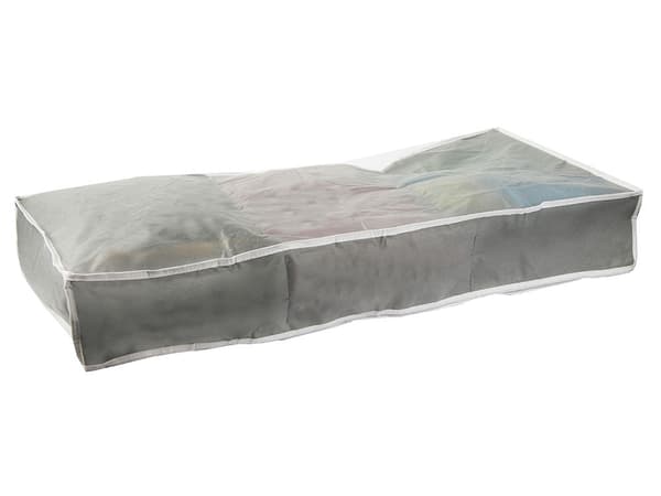 Opbevaringsboks under seng med lynlås grå 90x42x14 cm