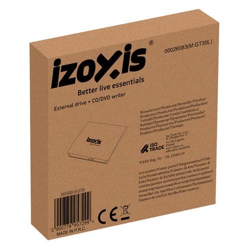 Ulkoinen DVD/CD-polttava asema USB 3.0 24x/8x Windows/macOS/Linux