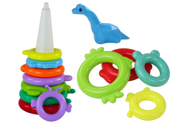 Stapelleksak pyramidgiraff med 13 ringar, plast 43 cm