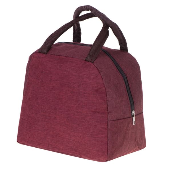 Isolerad lunchväska röd polyester med aluminiumfoder 24x19x12,5 cm