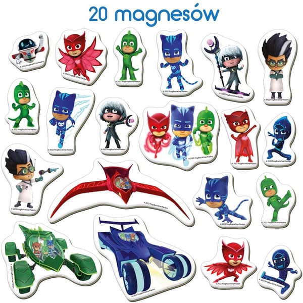 Pj Masks magnet sæt 20-pack magneter til børn 3+ (ca 3–8 cm)