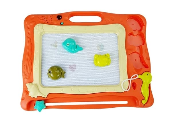 Magnetisk tegnetavle med stempler, lyd/lys LED, 39x31 cm, 3+