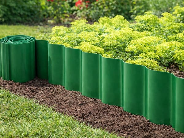 Puutarhan reunus 9 m x 20 cm vihreä, muovia