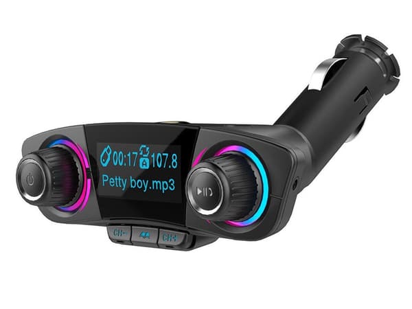 FM-lähetin Bluetooth 5.0 autoadapteri 12/24V 2x USB AUX SD