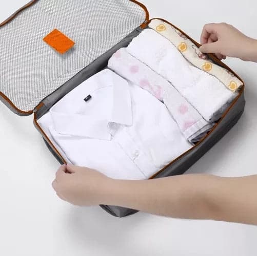 Rejseorganisator pakkekuber 6-pak polyester grå/orange