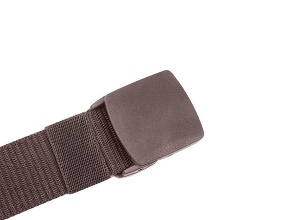 Taktiskt bälte polyester med plastspänne, brun 120x3,7 cm