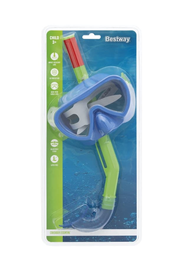 Dykmask och snorkelset för barn UV-skydd grön/blå