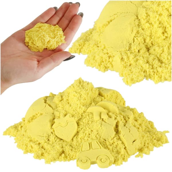 Sensorisk sand för barn 1 kg gul i påse, 3+