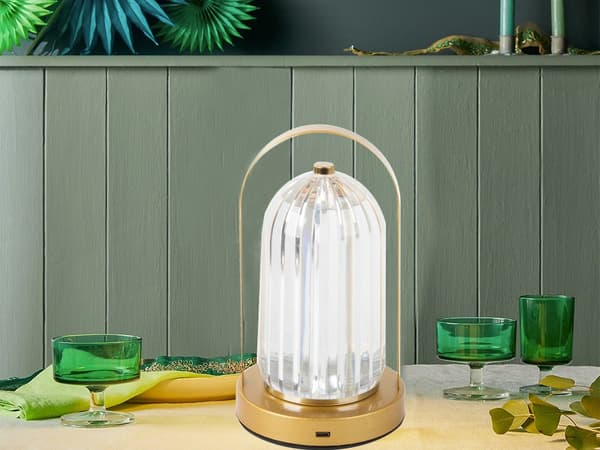 LED-pöytälamppu lasidiffuuserilla kosketusohjaus USB-lataus 21 cm