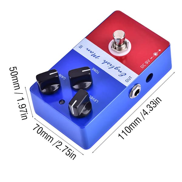 Mini Metal Distortion Gitarr Effektpedal med True Bypass 6.35mm Jack Tillbehör