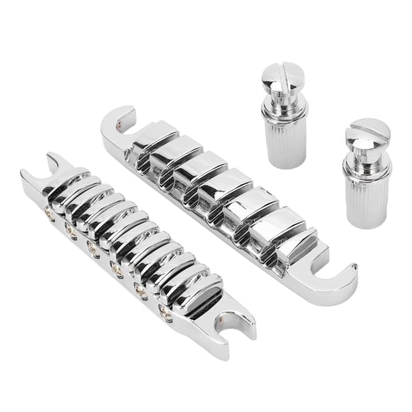 Delad gitarrbrygga Zinklegering Individuellt justerbar 10,4 mm gitarrsträng genom bryggbyte för LP Silver
