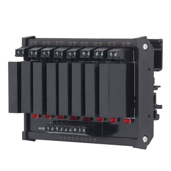 Solid State -relemoduuli DIN-kiskoasennus 8-kanavainen Solid State -rele 3-32VDC tulo 5-8A 24-480VAC kuorma