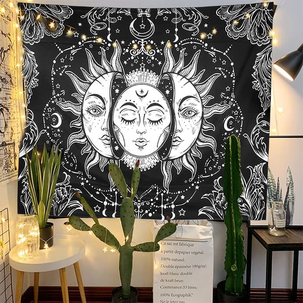 Bohemisk polyester väggbonad för sovrumsinredning, 150x200cm, Boho stil väggkonstpanel