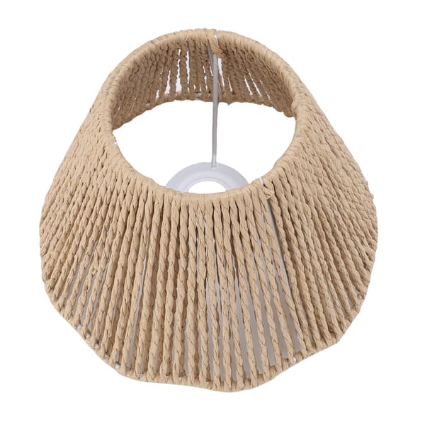 Vävd lampskärm i rep E27 E14 med vågig kant för matsal, sovrum, café, 1-pack
