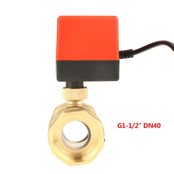12V DC G1-1/2\" DN40 2-vejs messing elektrisk aktuator kugleventil til HVAC-system
