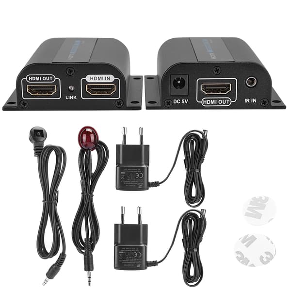 HDMI til RJ45 Ethernet Extender 60m IR Loop Out LKV372Pro 100-220V EU-stik
