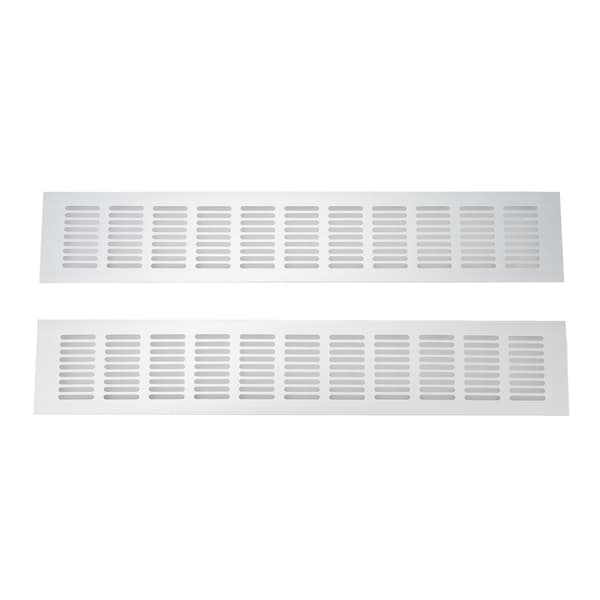 Rektangulær Ventilationsrist i Aluminium til Skabe Skoopbevaring - 2-pak Luftudluftningsdæksel