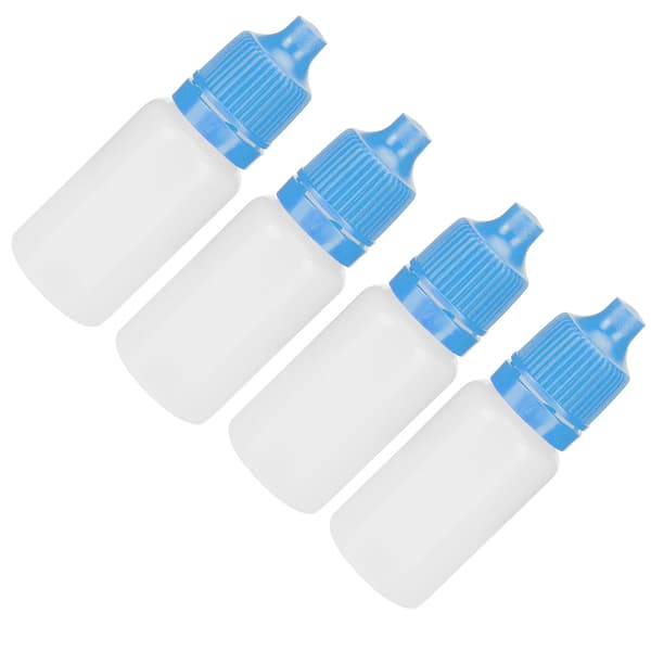 50-pack 5 ml tomma ögondroppsflaskor, klämbara vätskebehållare med blåa lock
