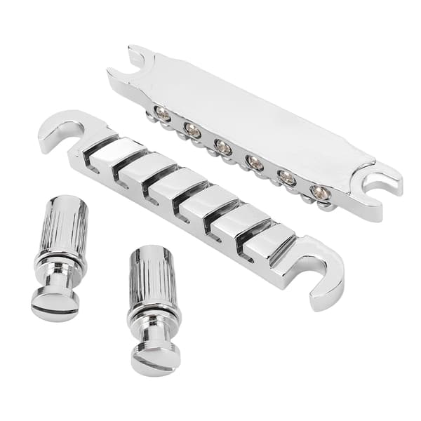 Delad gitarrbrygga Zinklegering Individuellt justerbar 10,4 mm gitarrsträng genom bryggbyte för LP Silver