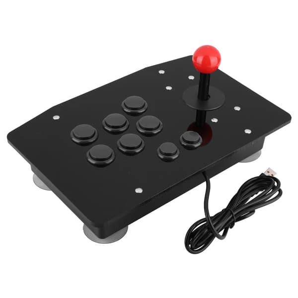 Arcade Fighting Stick Joystick 8-knaps Gamepad Controller til PC, Sort