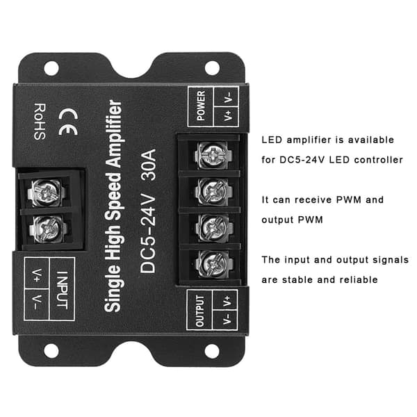 DC5-24V 30A enkeltfarvet LED-signalforstærker til lysstrimmel RGB LED-controller