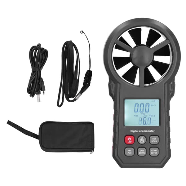 WT87B Bluetooth Digital Anemometer med LCD-baggrundsbelysning 9V Håndholdt Vindhastighedstester