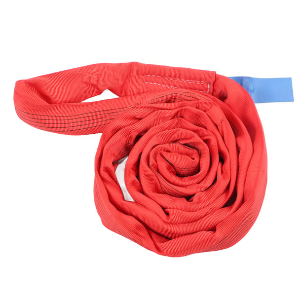 5T 2M Rigging Lyftrem Flexibel Förstärkt Dubbelögla Spänne Polyester Kran Lyftrep Röd
