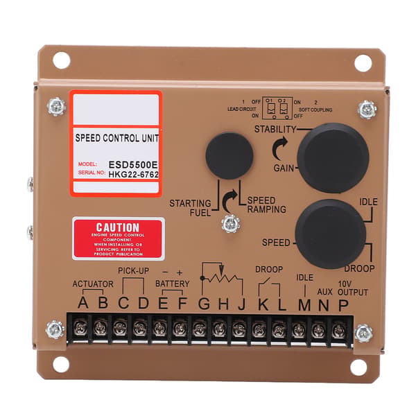 ESD5500E Dieselgenerator Elektronisk Regulator, Motor Tomgångsvarvtalsregulator, 12V/24V DC Långsam Startmodul