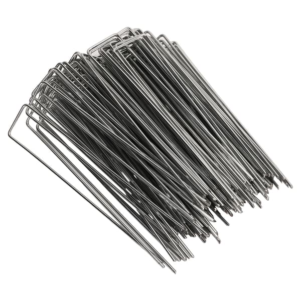 U-formade galvaniserade trädgårdsspikar, 100-pack, 3 mm tjocka