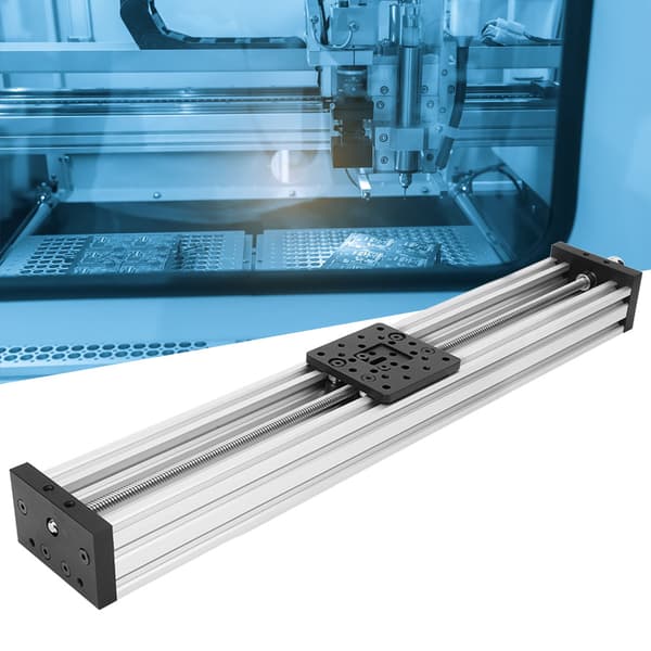 Lineær Slædebord 500mm Sort/Sølv Aluminiumslegering til 3D Printer CNC Graveringsmaskine