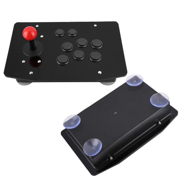 Arcade Fighting Stick Joystick 8-knaps Gamepad Controller til PC, Sort