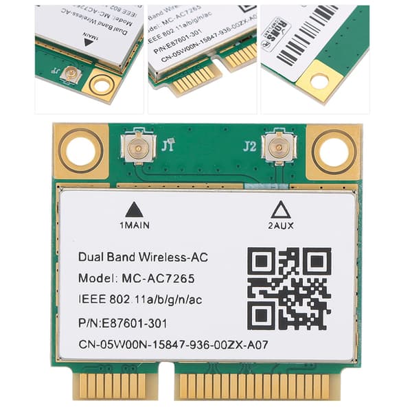 Dual Band 802.11ac Trådløst Mini PCIe-kort, Gigabit LAN-adapter, Bluetooth 4.2 Combo til Notebook PC