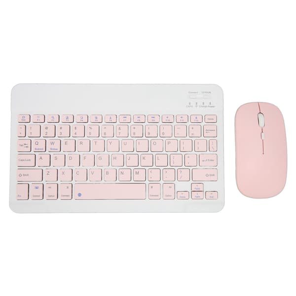 10 tommer trådløst tastatur og musesæt til tablet, telefon, pc - pink, bærbart Bluetooth-sæt
