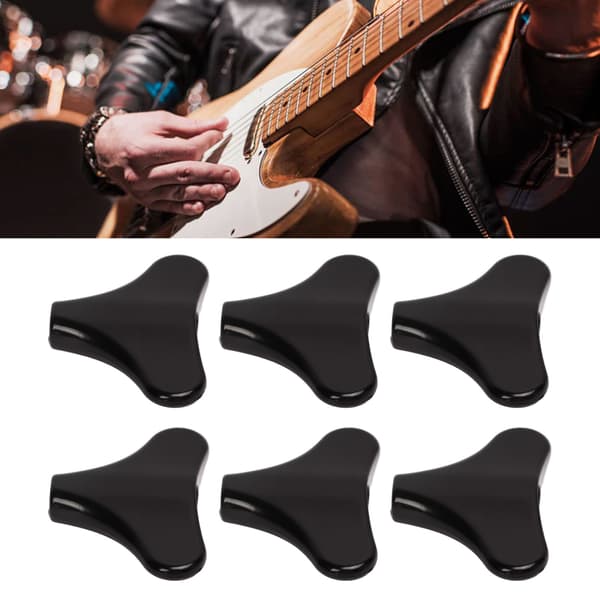 6 basstämskruvar, fishtail-stil, svart metall, reservdelar för elbasgitarr