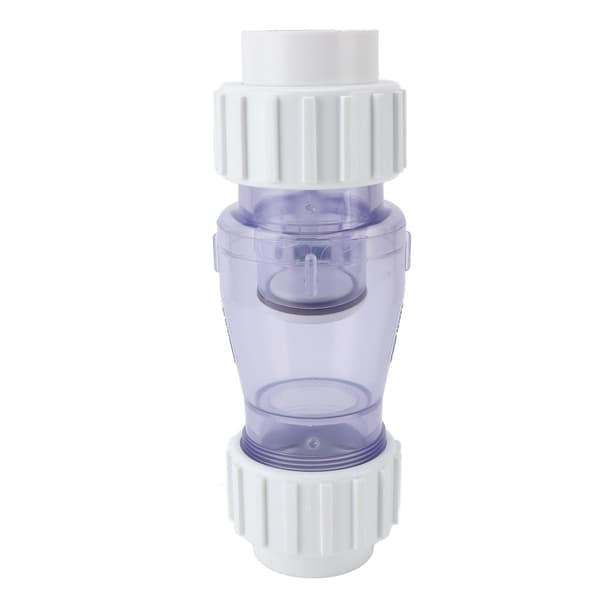 1,5\" Simbassäng Backventil Transparent 2-pack Professionell Inline Backventil