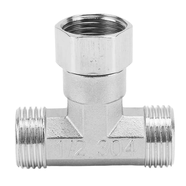 3-vejs T-fitting 304 rustfrit stål G1/2 indvendigt gevind rørforbinder til vand og luft