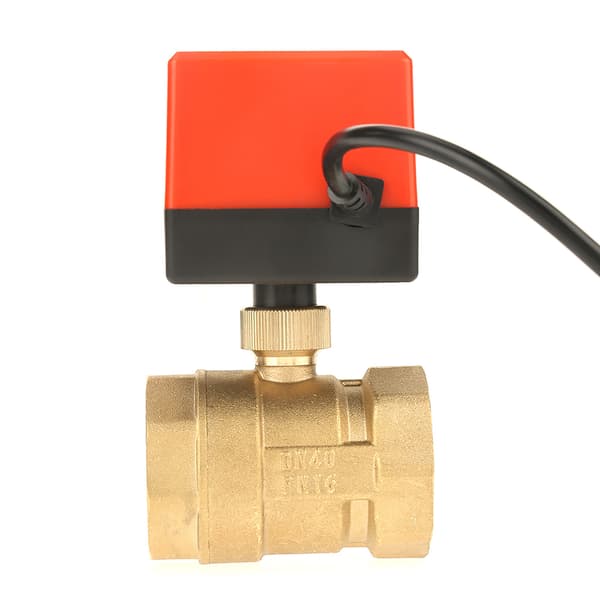 12V DC G1-1/2\" DN40 2-vejs messing elektrisk aktuator kugleventil til HVAC-system