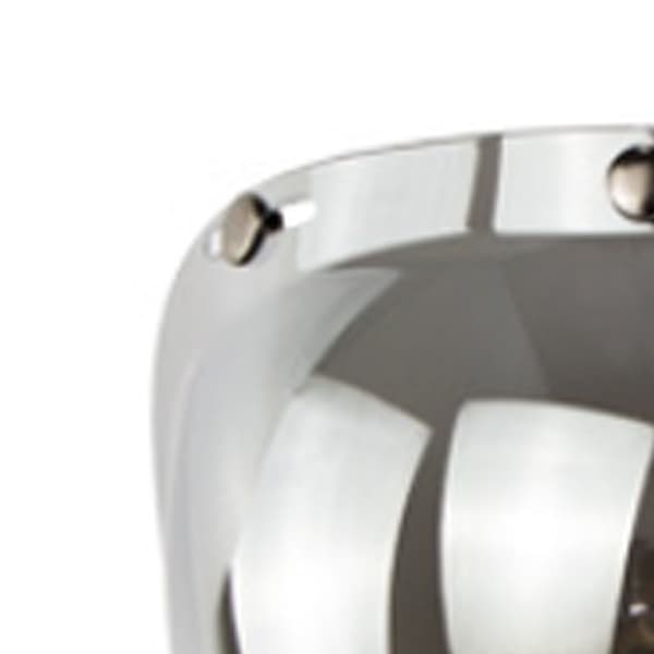 Motorcykel Retro Bubble Shield Visir PC-lins 3-knäppt hjälmvindruta med ramset silver