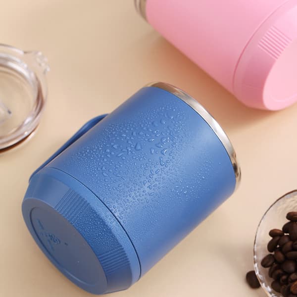 Kaffemugg 460ml 304 Rostfritt Stål Foder Läckagesäker Elegant Bärbar Mugg för Utomhusaktiviteter Blå