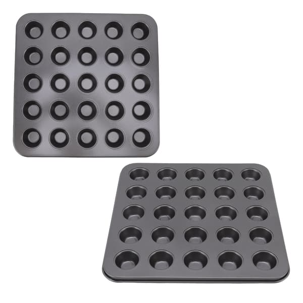 Nonstick Mini Cupcakeforme Kulstofstål Bageplade til Småkager Brød, 25-hulrum