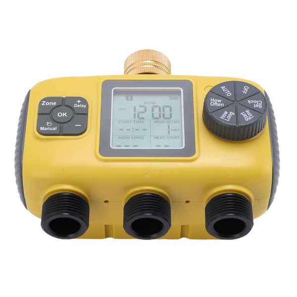 Smart slangtimer 3/4-1/2 tum kran, programmerbar vattningstimer 3-utlopp, digital display utomhusbevattningskontroll för trädgård