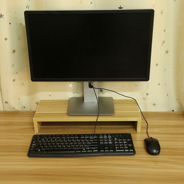 Træskærmstativ til PC LED LCD computerskærm, skrivebordsorganisator, træskærmbeslag