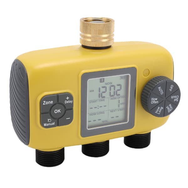 Smart slangtimer 3/4-1/2 tum kran, programmerbar vattningstimer 3-utlopp, digital display utomhusbevattningskontroll för trädgård