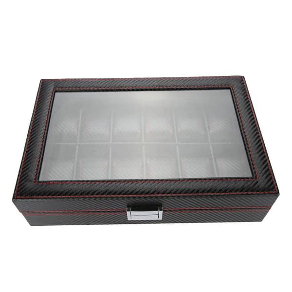 12 Gitre Ur Display Opbevaringsboks Ur Organizer Etui PU Læder
