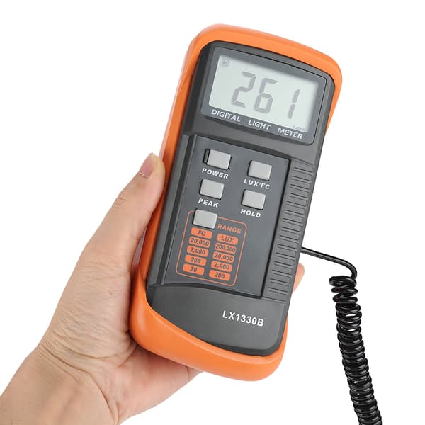 LX1330B Digital Luxmeter LCD Display Lysmåler 0-200.000 Lux Test Illuminometer