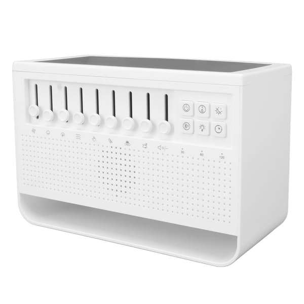 Flamlös Aroma Diffuser USB White Noise Machine, Simulerad Eld Doft Luftfuktare för Hemmakontor, Vit